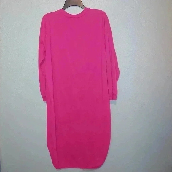 Vintage 80’s Pink Comfy Club Bear Sweater Long Sleeve Nightgown Size Medium - Picture 2 of 7